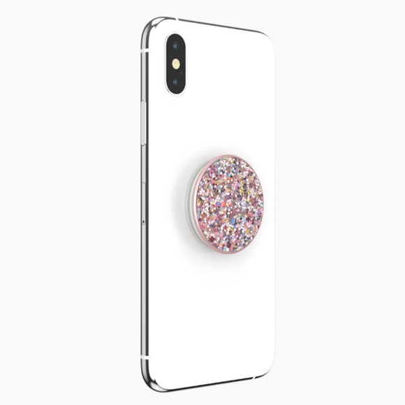 POPSOCKET Pink Crushed Glitter Sparkle Bling Premium PopGrip Phone Stand - Picture 5 of 12